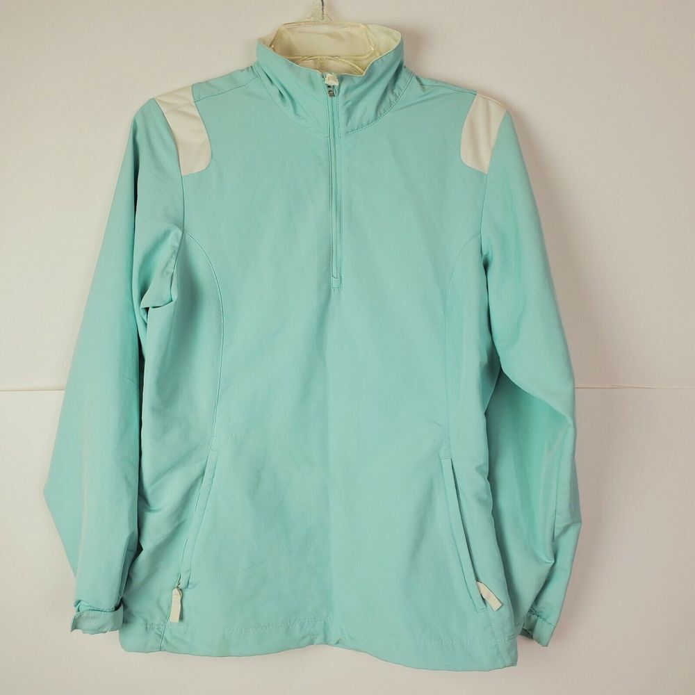 Nike Golf Windbreaker Jacket Women's XS Blue White 1/4‎ Zip Polyester